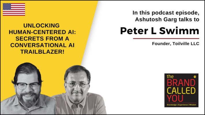 Peter L. Swimm describes his early passion for building people-first technology, improving human-computer interaction, and making technology more understandable and relatable. He emphasizes the value of conversational AI in bridging gaps between technology and users.