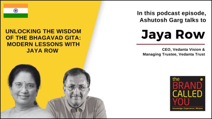 Jaya Row is the CEO of Vedanta Vision and the Managing Trustee of the Vedanta Trust, dedicated to spreading the wisdom of Vedanta.
A renowned teacher of Vedanta and the Bhagavad Gita, she makes timeless spiritual principles accessible and relevant to modern life.